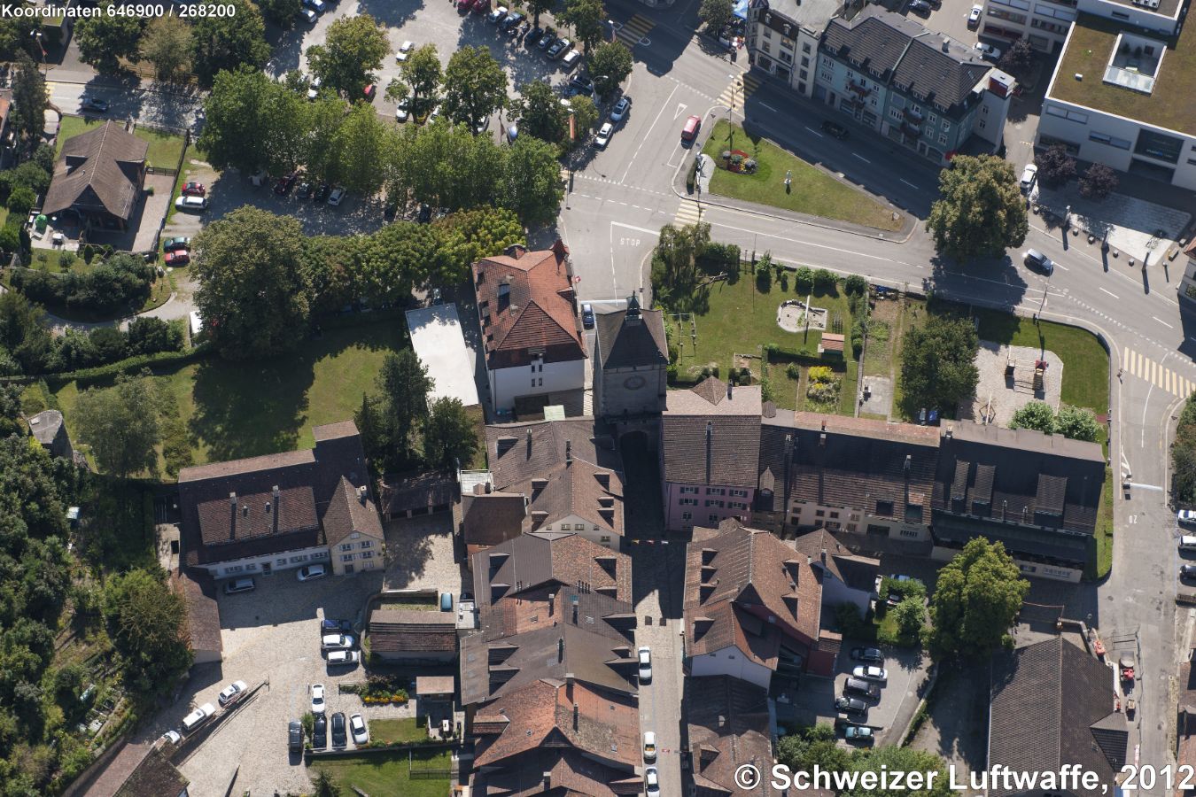 Blick auf den Stadtturm von Laufenburg, erbaut in der zweiten Hälfte des 15. Jhd.